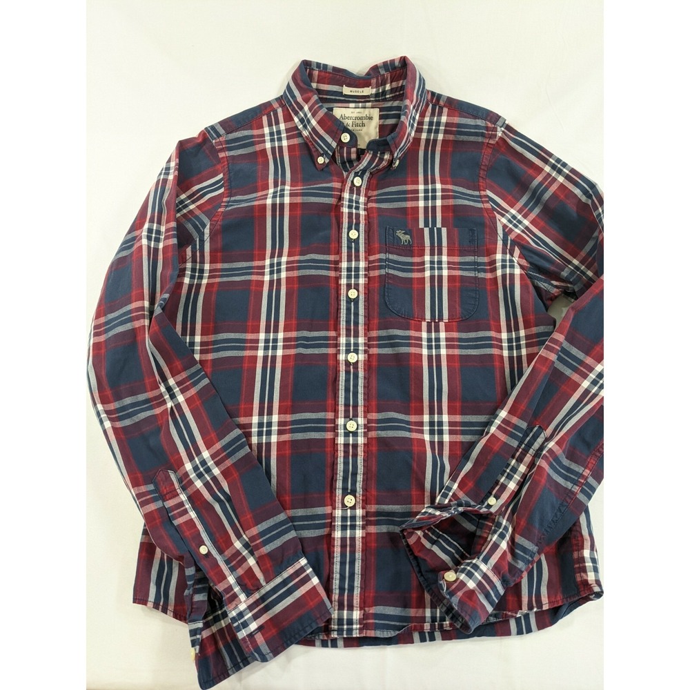 Abercrombie&fitch Muscle multicolor plaid button down Shirt size XL